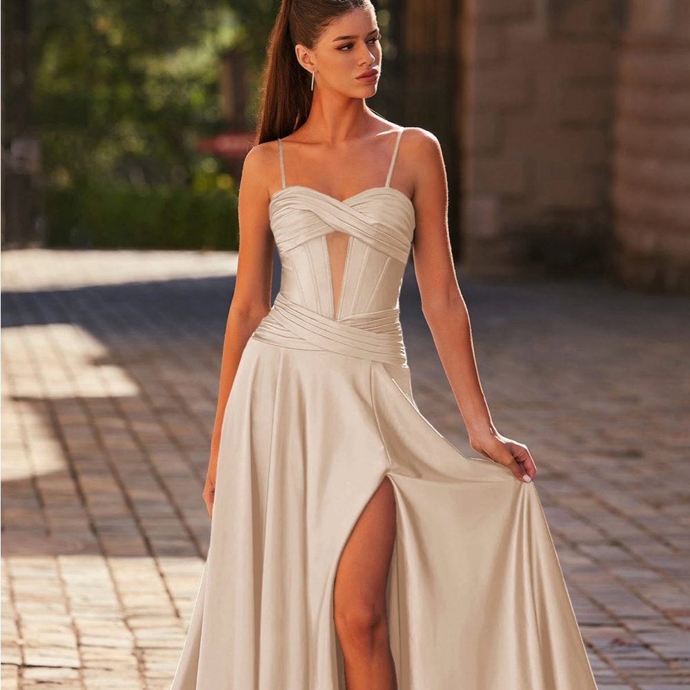 Stacees champagne Evening Gown/Prom dress - Picture 4 of 11